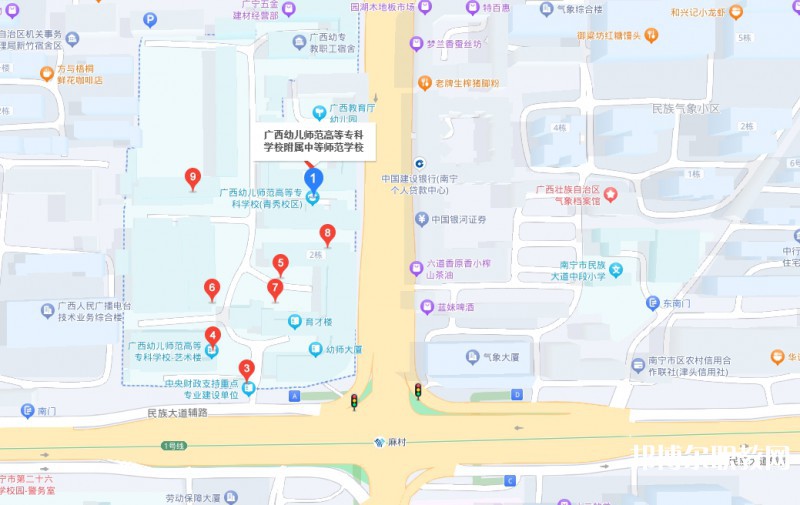 廣西幼兒師范高等?？茖W(xué)校附屬中等師范學(xué)校地址，乘車路線